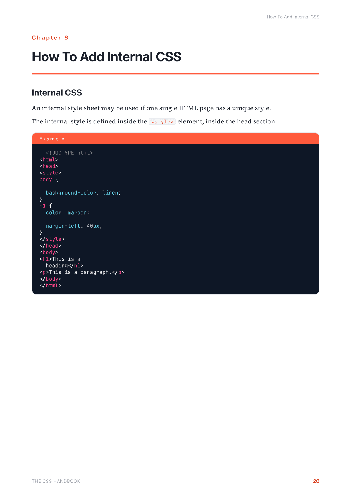 Sample page from the CSS PDF
