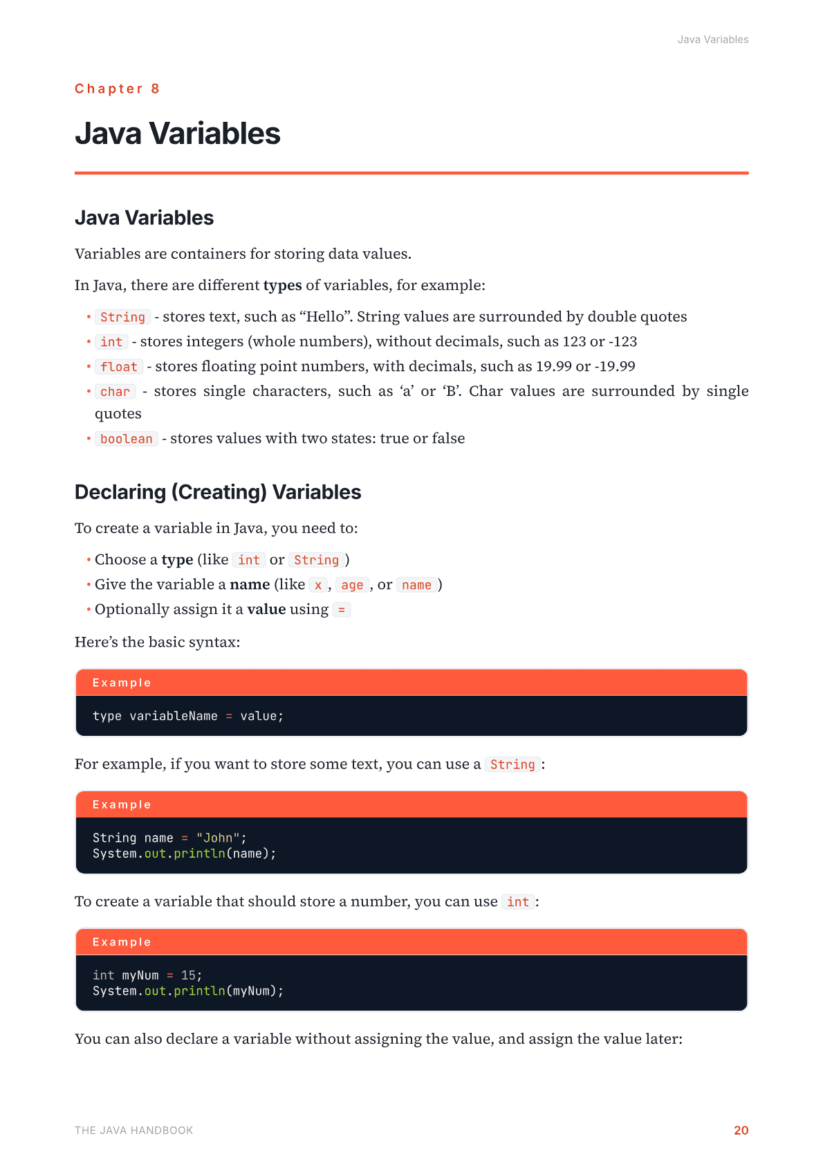 Sample page from the Java PDF